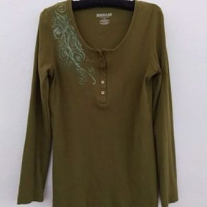 Magellan olive green ladies long sleeve shirt